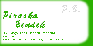 piroska bendek business card
